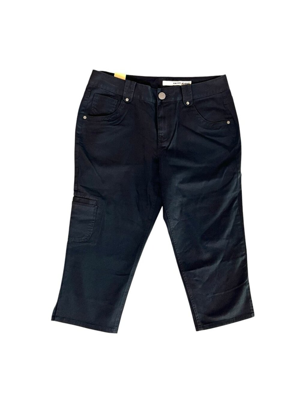 DKNY Jeans Black Capri Pants Women’s Size 12 Cargo Pocket Stretch Cropped NWT